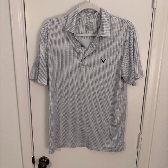 Callaway Men's Performance Short Sleeve Golf Polo Size S EUC White Birds Print - Picture 3 of 5
